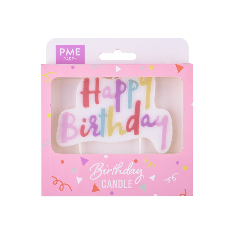 Happy Birthday Candle - Pink Pastel