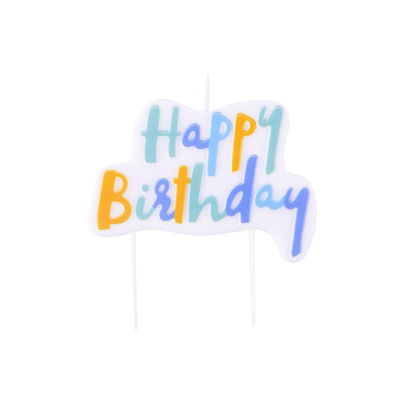 Happy Birthday Candle - Blue Pastel