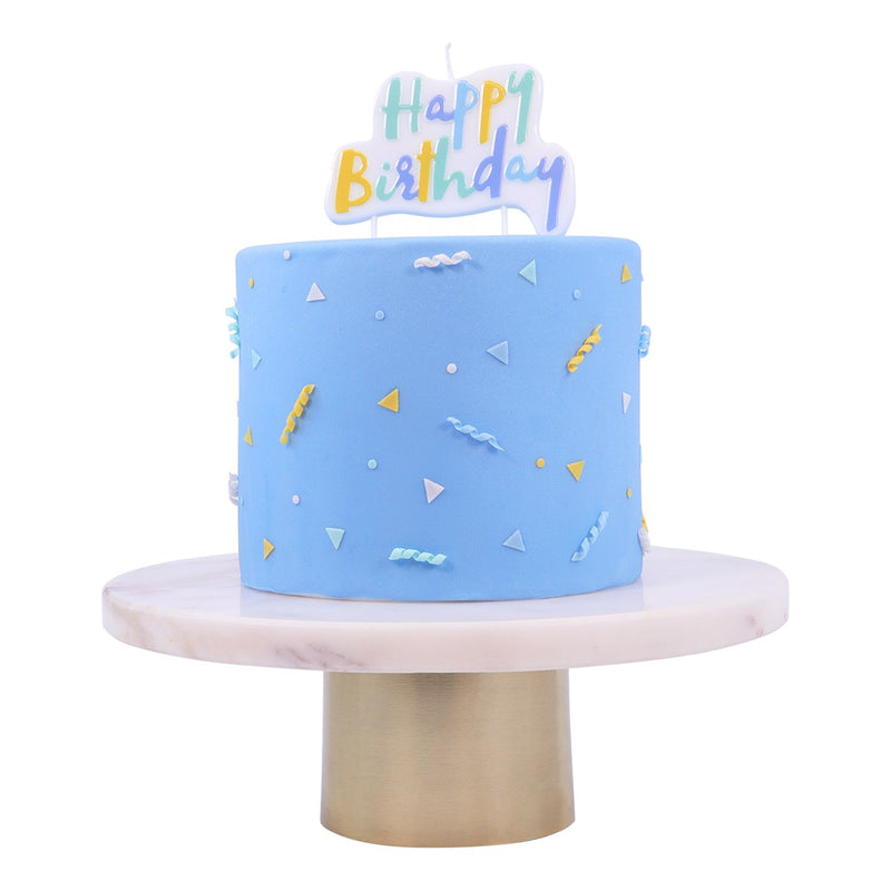 Happy Birthday Candle - Blue Pastel