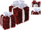 3D Tinsel Present Set Of 3 - Red & White Assorted