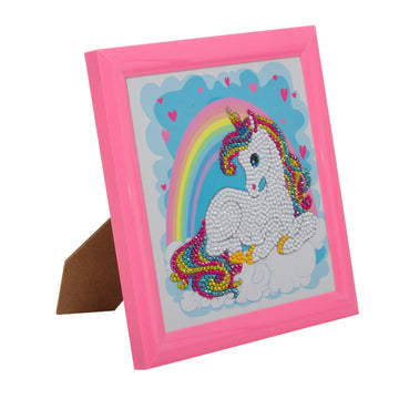 Crystal Art Frameables Kit with Picture Frame - Unicorn Rainbow