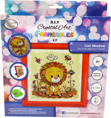 Crystal Art Frameables Kit with Picture Frame - Lion