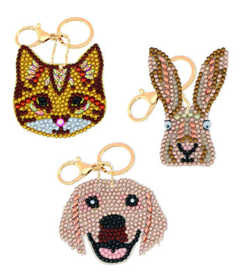 Crystal Art Keyrings 3 Pack - Perfect Pets