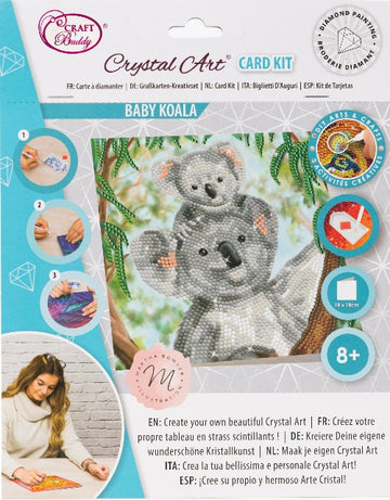 Crystal Art Card 18cm x 18cm - Koala Cuddles