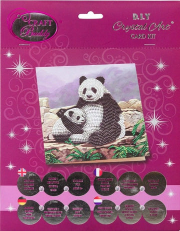 Crystal Art Card 18cm x 18cm - Panda