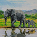 Crystal Art Card 18cm x 18cm - Elephants