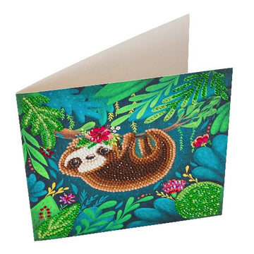 Crystal Art Card 18cm x 18cm - Sloth