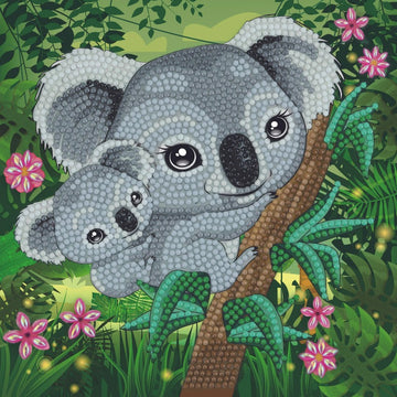 Crystal Art Card 18cm x 18cm - Koala Hugs