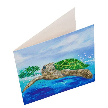 Crystal Art Card 18cm x 18cm - Turtle Paradise