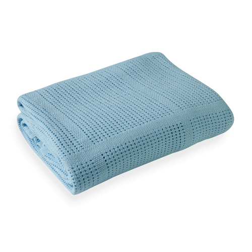 Clair de Lune Cellular Pram Blanket - Blue