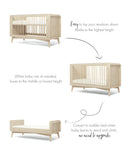 Mamas & Papas Coxley Cot Bed - Natural/Olive Green