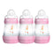 MAM Easy Start Anti-Colic Newborn Self Sterilising Bottle 160ml 3pk - Pink