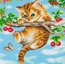 Crystal Art Kit 30cm x 30cm - Cherry Kitten