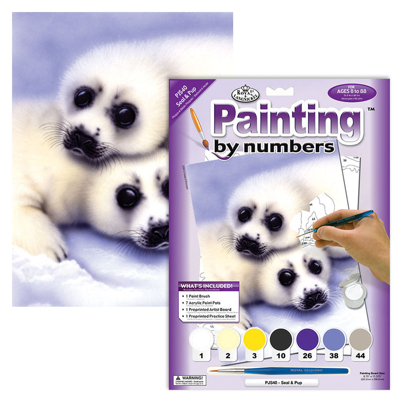 Paint By Numbers Seal & Pup
