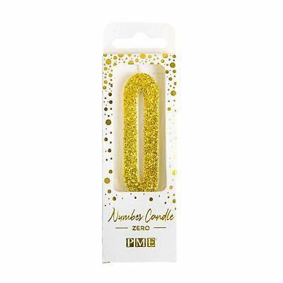 Cake Candle Number 0 - Gold Glitter