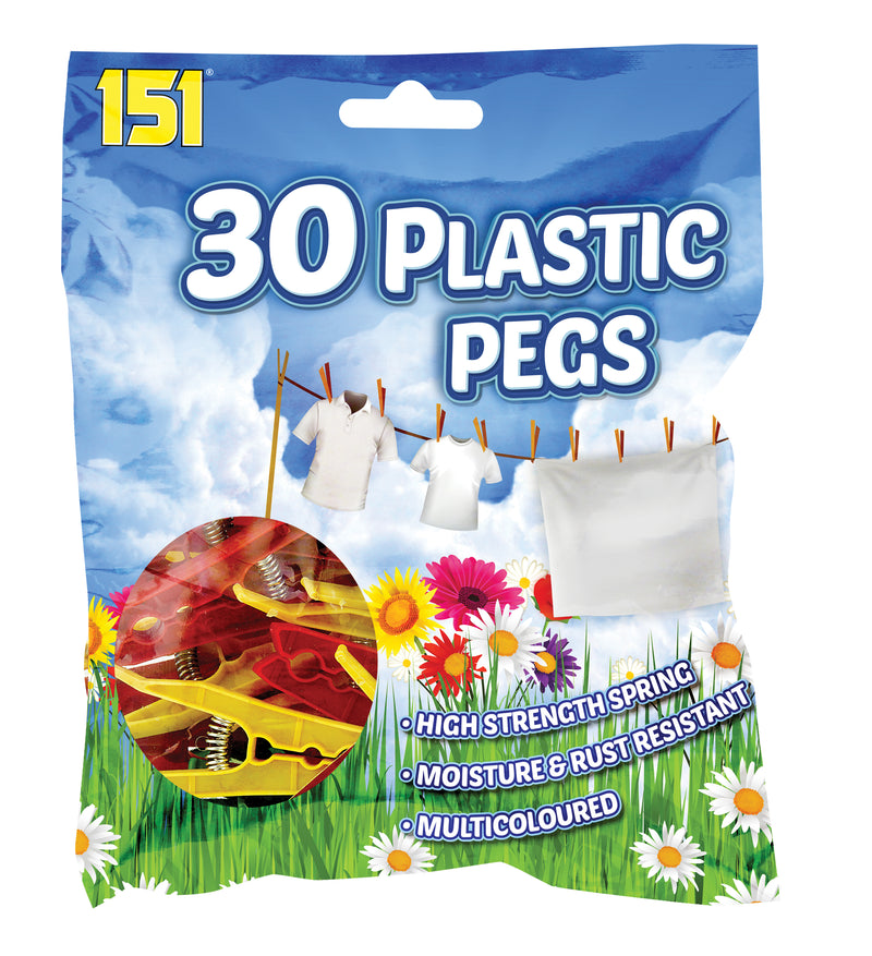 Plastic Clothes Pegs 30pk