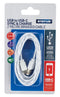 Phone Cable USB to USB-C Charge data Transfer Cable (Sync & Charge) - Silver & White