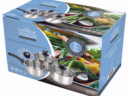 Vision Saucepan Set 3pce Stainless Steel