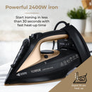 Tower CeraGlide 2400W Cordless Steam Iron - Black/Gold