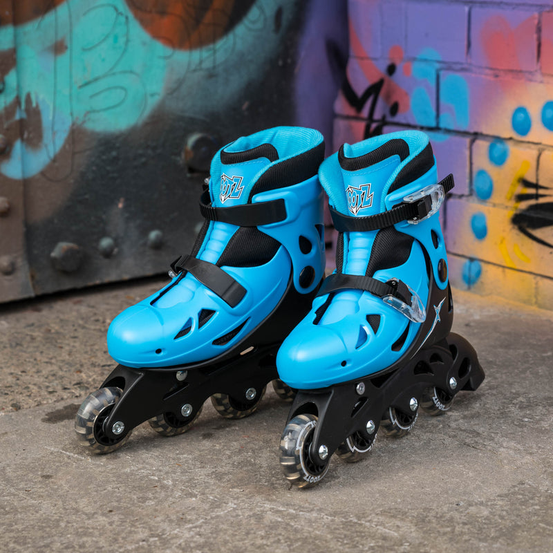 Xootz Inline Black & Blue Skates - Size 9 - 12