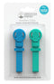 Matchstick Monkey Soother Clip 2pk - Blue/Green