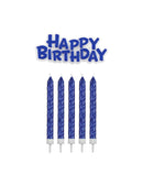Happy Birthday Candle Set Blue