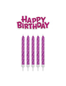 Happy Birthday Candle Set Pink