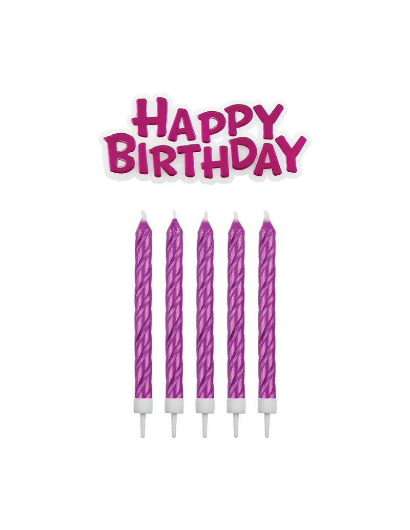 Happy Birthday Candle Set Pink