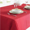 Linen Look Design Red Tablecloth