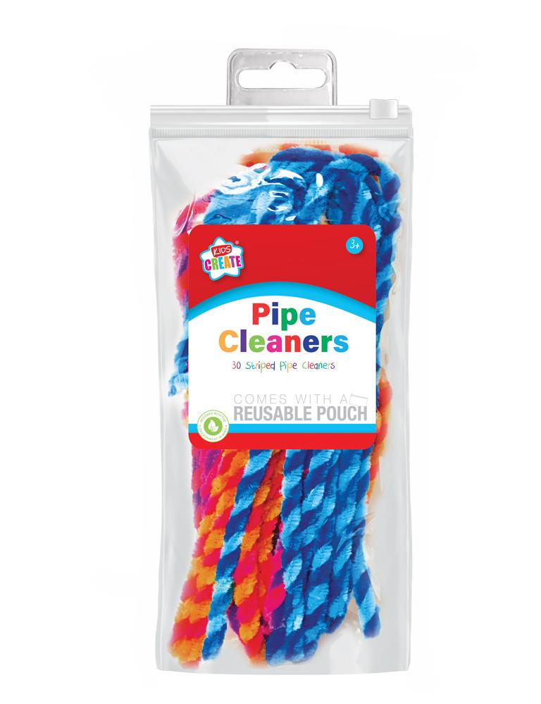 Craft Pipe Cleaners Striped 30pk