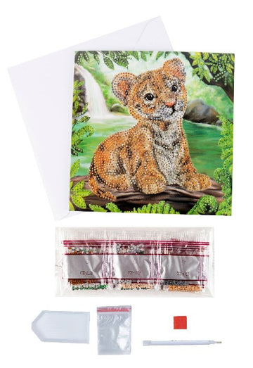 Crystal Art Card 18cm x 18cm - Tiger Cub