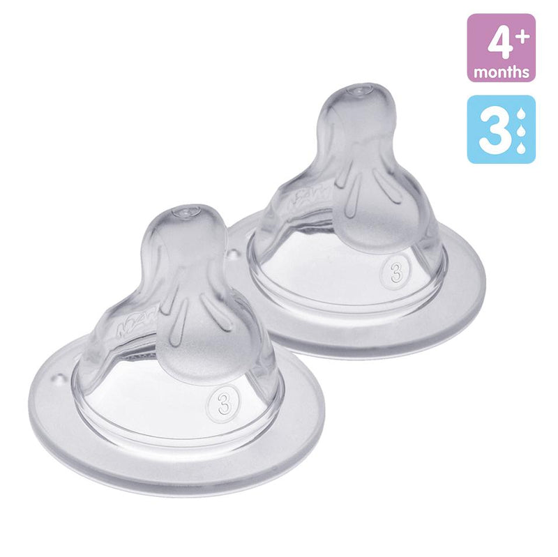 MAM Silicone Bottle Teat Fast Flow Size 3 - 2pk