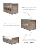 Mamas & Papas Franklin Cot Bed - Grey Wash