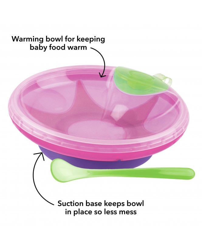 Nuby Warming Bowl with Suction Cup - Assorted Colours