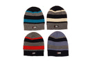 Boys Striped Knitted Beanie / Ski Hat