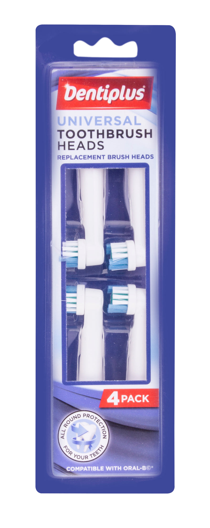 Dentiplus Universal Toothbrush Heads 4pk