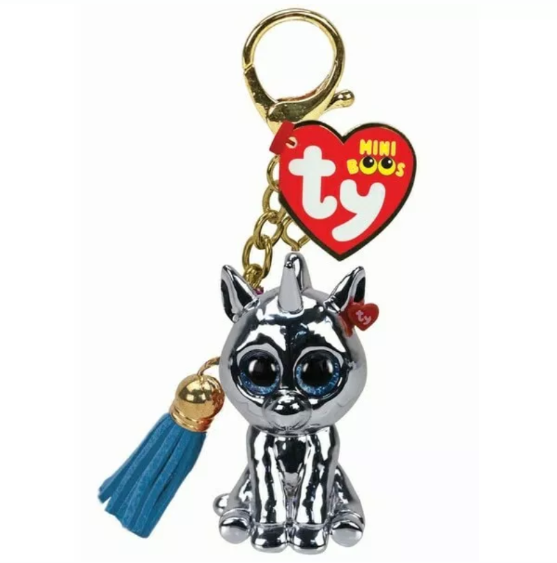 TY Beanie Boo Key Clip - Silver Unicorn