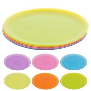 Coloured Plastic Plates 6pk