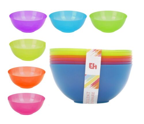 Coloured Plastic Bowls 6pk