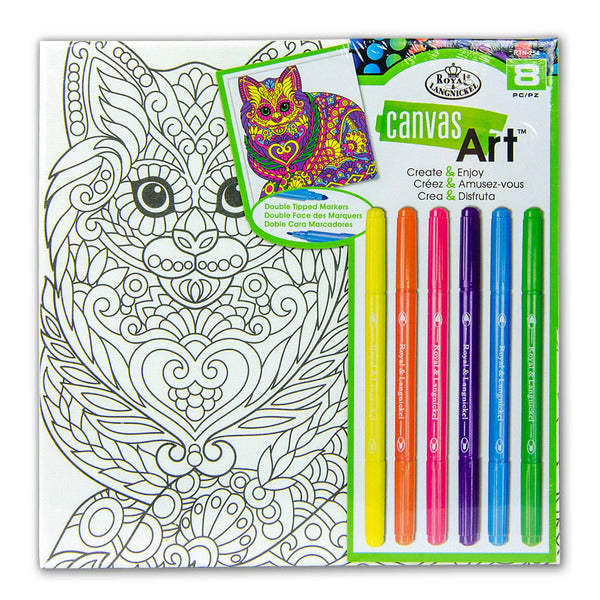 Canvas Art Markers Cat